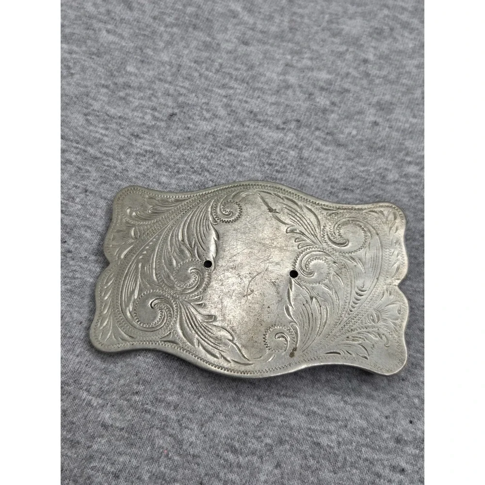 Vintage Large Nickel Silver Filigree Southwestern Belt Buckle Western